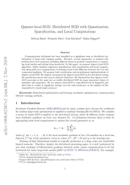 Qsparse-local-SGD: Distributed SGD with Quantization, Sparsification,
  and Local Computations