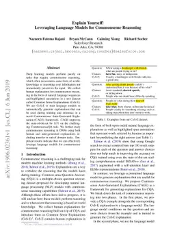 Explain Yourself! Leveraging Language Models for Commonsense Reasoning