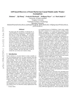 ASP-based Discovery of Semi-Markovian Causal Models under Weaker
  Assumptions