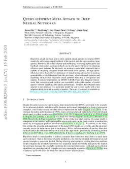 Query-efficient Meta Attack to Deep Neural Networks