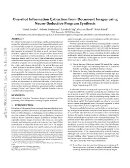 One-shot Information Extraction from Document Images using
  Neuro-Deductive Program Synthesis