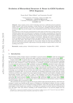 Evolution of Hierarchical Structure & Reuse in iGEM Synthetic DNA
  Sequences