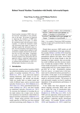 Robust Neural Machine Translation with Doubly Adversarial Inputs