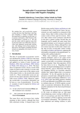 Second-order Co-occurrence Sensitivity of Skip-Gram with Negative
  Sampling
