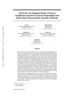 StyleNAS: An Empirical Study of Neural Architecture Search to Uncover
  Surprisingly Fast End-to-End Universal Style Transfer Networks