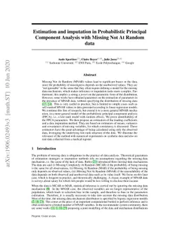 Estimation and imputation in Probabilistic Principal Component Analysis
  with Missing Not At Random data
