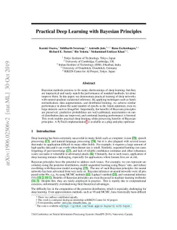 Practical Deep Learning with Bayesian Principles