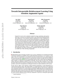 Towards Interpretable Reinforcement Learning Using Attention Augmented
  Agents
