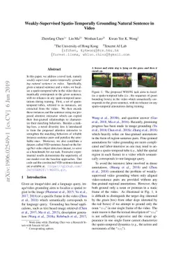 Weakly-Supervised Spatio-Temporally Grounding Natural Sentence in Video