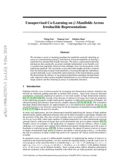 Unsupervised Co-Learning on $\mathcal{G}$-Manifolds Across Irreducible
  Representations