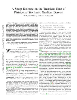 A Sharp Estimate on the Transient Time of Distributed Stochastic
  Gradient Descent