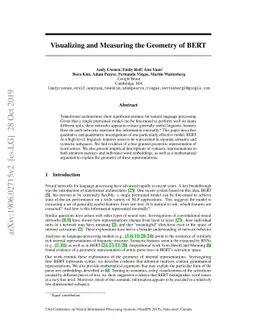 Visualizing and Measuring the Geometry of BERT