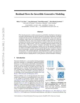 Residual Flows for Invertible Generative Modeling
