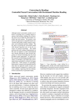Conversing by Reading: Contentful Neural Conversation with On-demand
  Machine Reading