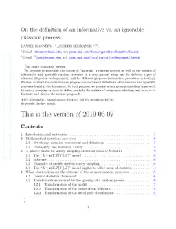 On the definition of informative vs. ignorable nuisance process