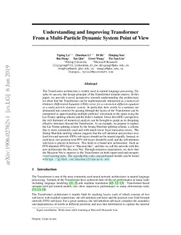 Understanding and Improving Transformer From a Multi-Particle Dynamic
  System Point of View