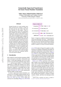 Syntactically Supervised Transformers for Faster Neural Machine
  Translation