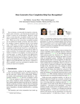 Does Generative Face Completion Help Face Recognition?