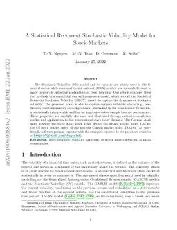 A Statistical Recurrent Stochastic Volatility Model for Stock Markets