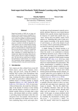 Semi-supervised Stochastic Multi-Domain Learning using Variational
  Inference