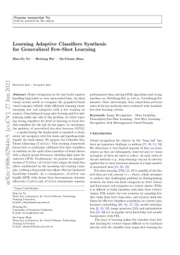 Learning Adaptive Classifiers Synthesis for Generalized Few-Shot
  Learning