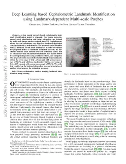 Deep Learning based Cephalometric Landmark Identification using
  Landmark-dependent Multi-scale Patches