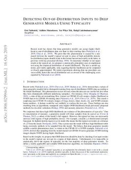 Detecting Out-of-Distribution Inputs to Deep Generative Models Using
  Typicality