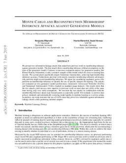 Reconstruction and Membership Inference Attacks against Generative
  Models