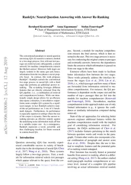 RankQA: Neural Question Answering with Answer Re-Ranking