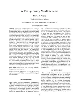 A Fuzzy-Fuzzy Vault Scheme