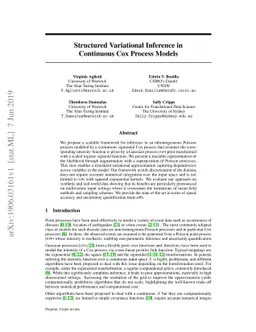 Structured Variational Inference in Continuous Cox Process Models