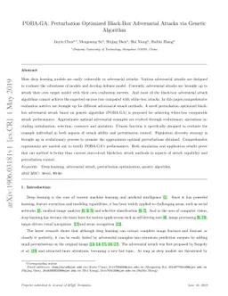 POBA-GA: Perturbation Optimized Black-Box Adversarial Attacks via
  Genetic Algorithm