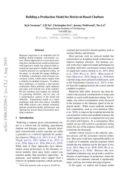 Building a Production Model for Retrieval-Based Chatbots