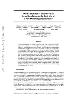 On the Transfer of Inductive Bias from Simulation to the Real World: a
  New Disentanglement Dataset