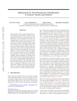 Robustness for Non-Parametric Classification: A Generic Attack and
  Defense