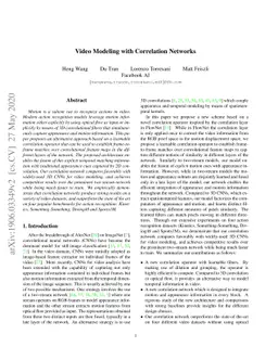 Video Modeling with Correlation Networks
