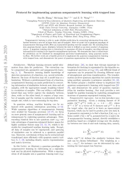 Protocol for implementing quantum nonparametric learning with trapped
  ions
