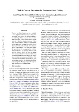 Clinical Concept Extraction for Document-Level Coding