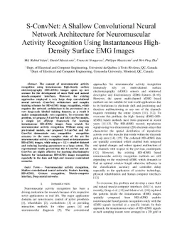 S-ConvNet: A Shallow Convolutional Neural Network Architecture for
  Neuromuscular Activity Recognition Using Instantaneous High-Density Surface
  EMG Images