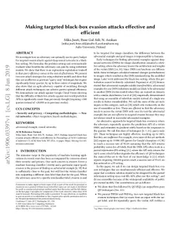Making targeted black-box evasion attacks effective and efficient