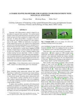 A Coarse-to-Fine Framework for Learned Color Enhancement with Non-Local
  Attention