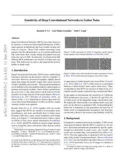 Sensitivity of Deep Convolutional Networks to Gabor Noise