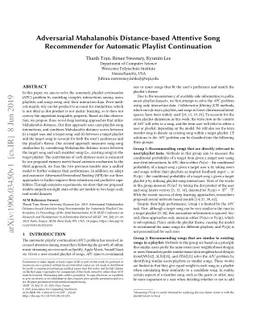 Adversarial Mahalanobis Distance-based Attentive Song Recommender for
  Automatic Playlist Continuation