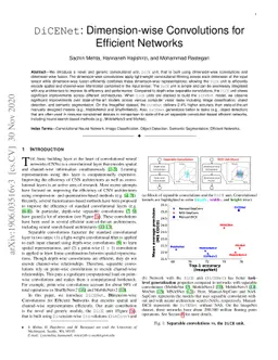 DiCENet: Dimension-wise Convolutions for Efficient Networks