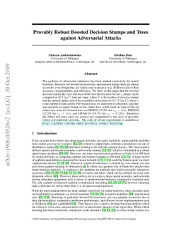 Provably Robust Boosted Decision Stumps and Trees against Adversarial
  Attacks