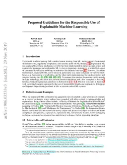 Proposed Guidelines for the Responsible Use of Explainable Machine
  Learning