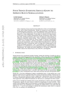 Four Things Everyone Should Know to Improve Batch Normalization