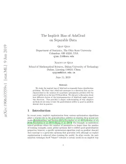 The Implicit Bias of AdaGrad on Separable Data