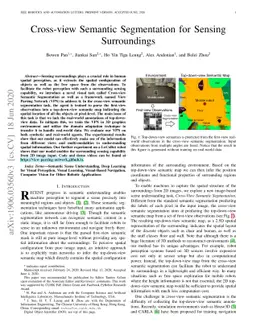 Cross-view Semantic Segmentation for Sensing Surroundings