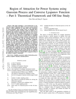 Region of Attraction for Power Systems using Gaussian Process and
  Converse Lyapunov Function -- Part I: Theoretical Framework and Off-line
  Study